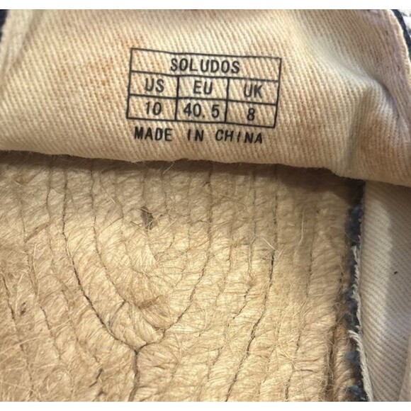 Soludos Floral Espadrilles Blue White Size 10 Flats Mules Boho Embroidered - Picture 8 of 8